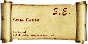 Stum Emese névjegykártya